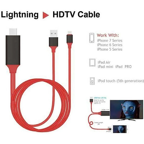 Câble pour Lightning pour HDMI HDTV Câble Adaptateur AV 1080p pour iPad Air Pro pour iPhone X 8 7 7 Plus 6 s 6 5S