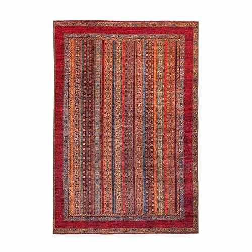 Paris Prix Tapis d'Orient Imprimé Rayé Fayo Rouge 230 x 330 cm