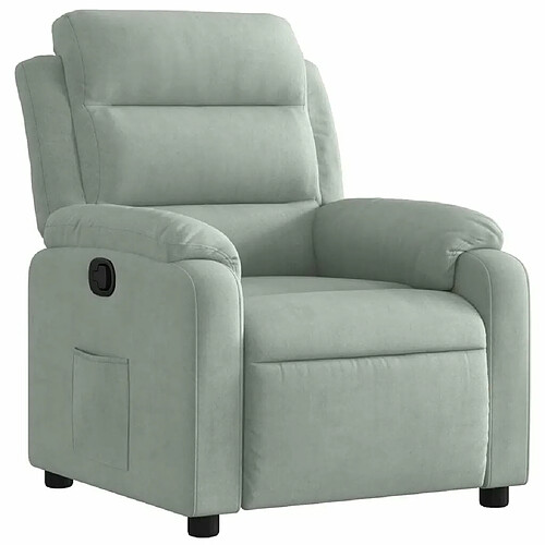 Maison Chic Fauteuil Relax pour salon, Fauteuil inclinable gris clair velours -GKD43458