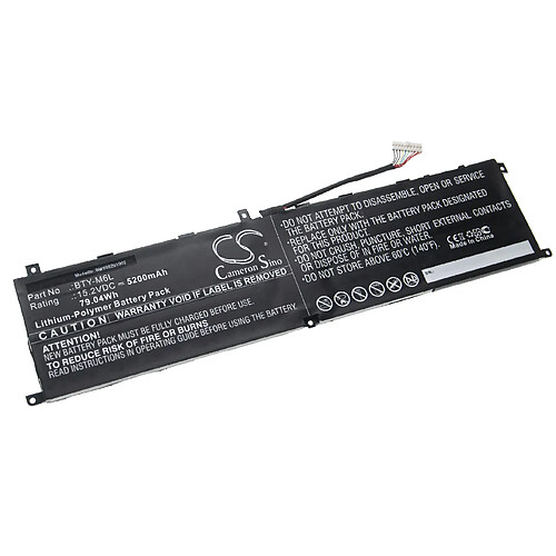 vhbw Batterie compatible avec MSI P65 Creator 8RF laptop (5200mAh, 15,2V, Li-polymère)