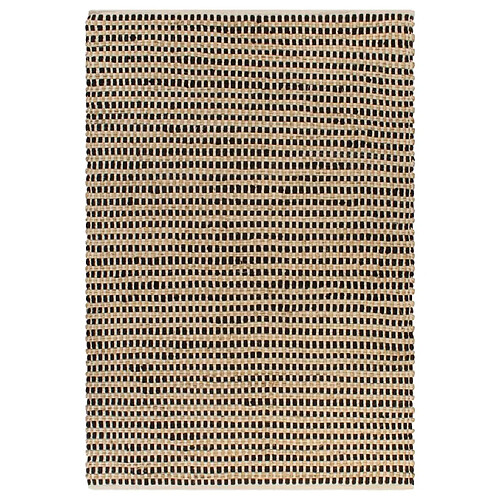 vidaXL Tapis tissé à la main Jute Tissu 120 x 180 cm Naturel et noir