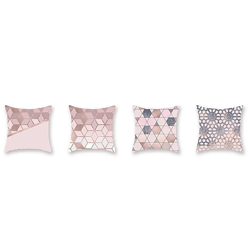 YP Select 4Pcs Rose Golden Powder Pillow et Peach Skin Velvet Pillow Sleeve - 2 Rose 45X45Cm