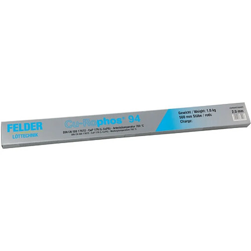 FELDER Champs Brasure Cuivre/Phosphore de 2 CUP6 L x 500 mm