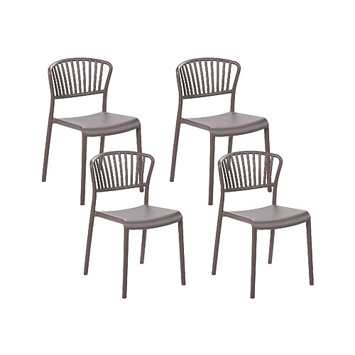 Beliani Lot de 4 chaises GELA Matière synthétique Taupe