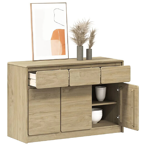 vidaXL Buffet SAUDA chêne 114x43x75,5 cm bois massif de pin