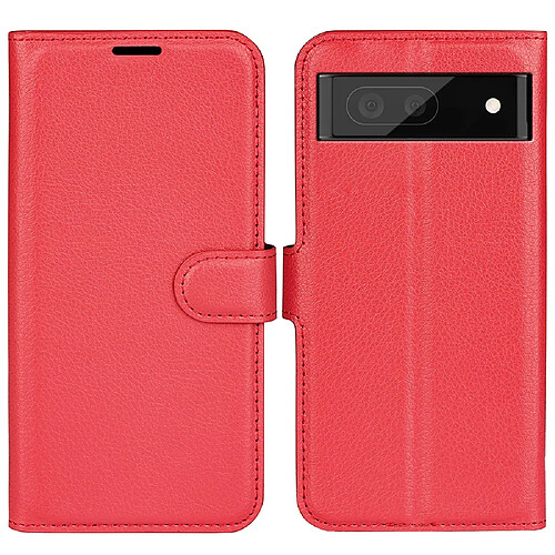 Etui en PU texture litchi, rouge pour votre Google Pixel 7