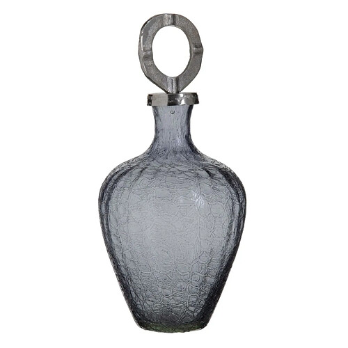 BigBuy Home Vase Verre Gris Métal Argent 20 x 20 x 30 cm