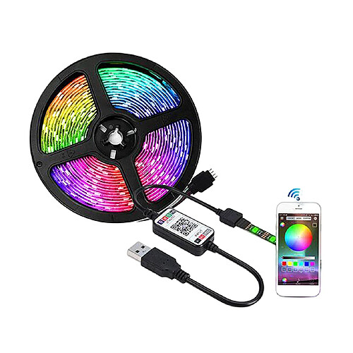 Bande LED Lumières Rétroéclairage TV 1/2/3/4 / 5M RVB USB Changement De Couleur 5 Mètres