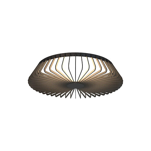 Inspired Plafonnier rond Himalaya 53 cm (lumière uniquement), LED 56 W, blanc accordable 2 700-5 000 K, 2 500 lm, télécommande, noir, 3 ans de garantie