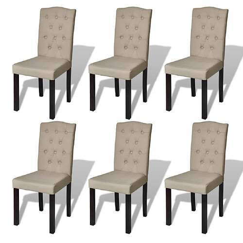 Decoshop26 Lot de 6 chaises de salle à manger cuisine design moderne tissu poil de chameau CDS022780