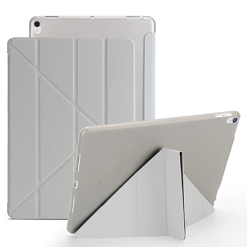 Etui en PU stand en origami gris pour votre Apple iPad Air 10.5 (2019)/Pro 10.5 pouces (2017)