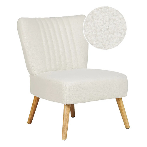 Beliani Fauteuil VAASA Bouclé Blanc