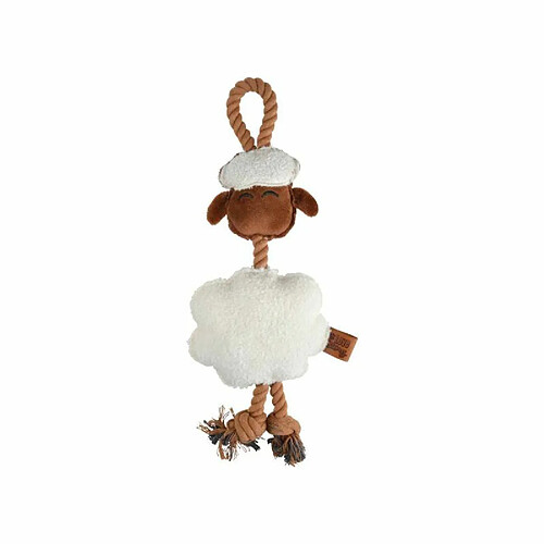 Paris Prix Jouet Peluche Mouton pour Chien Wooly 40cm Écru