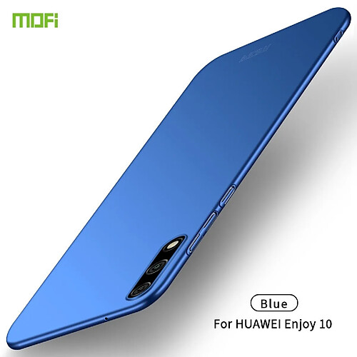 Wewoo Coque Pour Huawei Enjoy 10 Frosted PC Ultra-thin Hard Case Blue