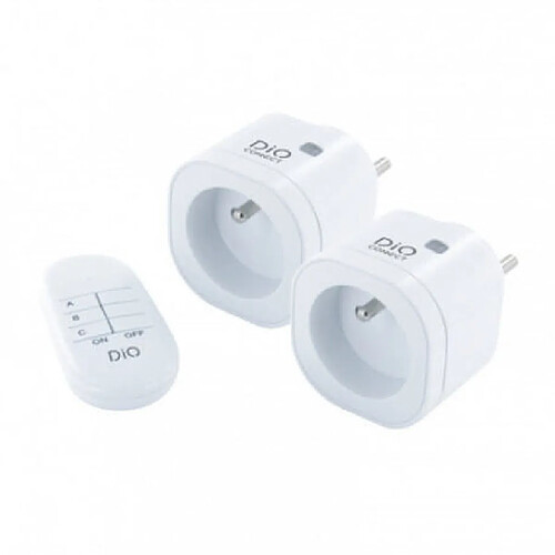 DIO CONNECTED HOME Set de 2 prises Wi-Fi + radio avec télécommande - 3000W - Chacon