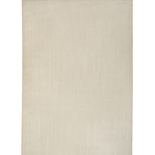 Thedecofactory JUTA ASPECT LIGNES - Tapis aspect jute à motif lignes blanc 120x160