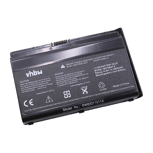 vhbw batterie compatible avec Clevo CW35S06, G508II, K590S, K590S-I7, K790S, K790S-i7, NEXOC, NP6350 laptop (4400mAh, 14.8V, Li-Ion, noir)