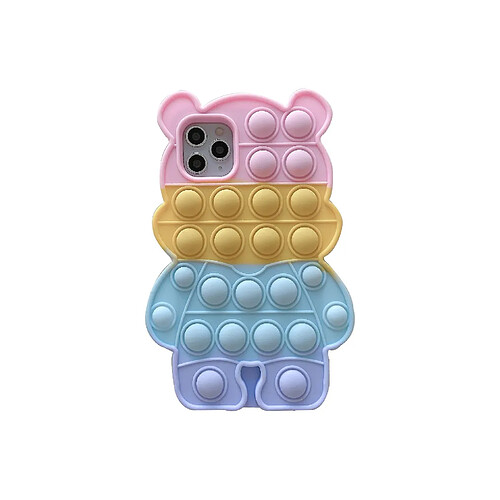 Universal Push Pop Blue Bear Shape Silicone Case pour iPhone 11