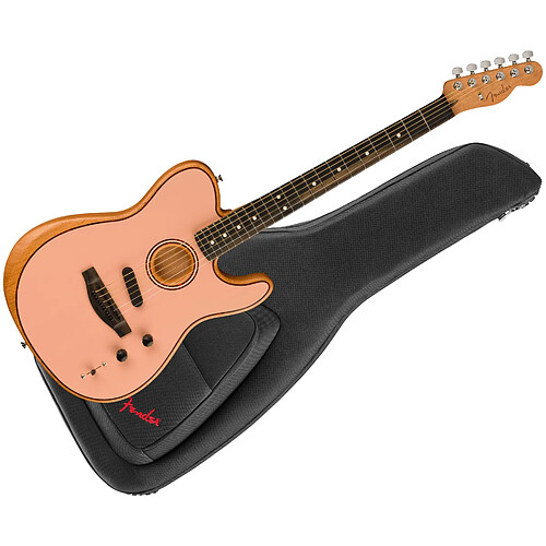 Limited Edition American Acoustasonic Telecaster EB Shell Pink + Housse Fender