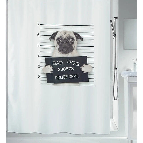 Spirella Rideau de douche Polyester BAD DOG 180x200cm Noir