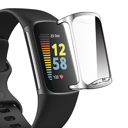 Coque en TPU ENKAY électroplaqué, argent pour votre Fitbit Charge 5