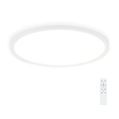 NETTLIFE Plafonnier LED RGB 30 cm Rond IP44 24 W Plat Changement de Couleur Intensité Variable avec Télécommande Chambre pour Chambre