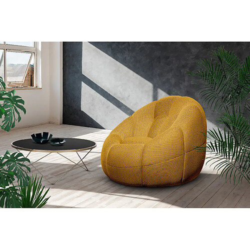 Courtois Laville Fauteuil tissu jaune - FIGO