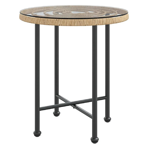 Maison Chic Table de salle à manger,Table à dîner ?50 cm Verre trempé et acier -GKD48029