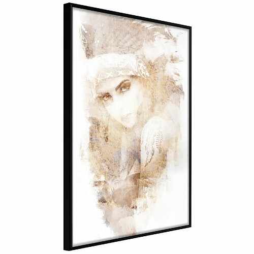 Paris Prix Affiche Murale Encadrée Mysterious Look Beige 20 x 30 cm Noir