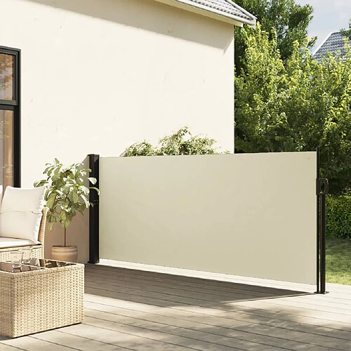 vidaXL Auvent latéral rétractable crème 140x600 cm