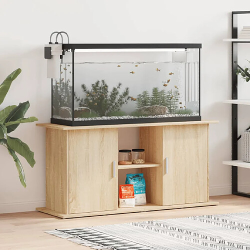 vidaXL Support d'aquarium chêne sonoma 121x41x58 cm bois d'ingénierie