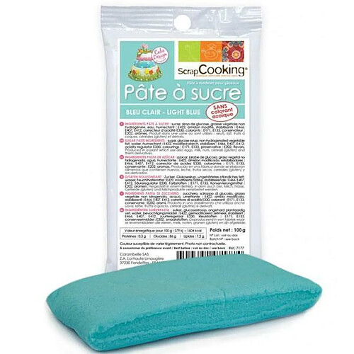 Scrapcooking Pâte à sucre bleu clair 100 g