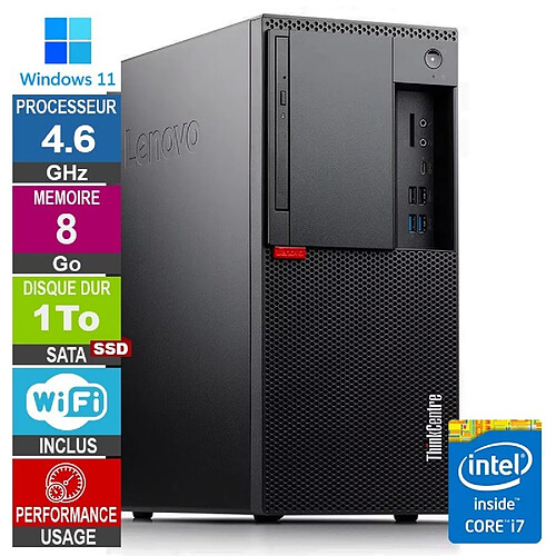 Lenovo M920t i7-8700 4.60GHz 8Go/1To SSD Wifi W11 · Reconditionné