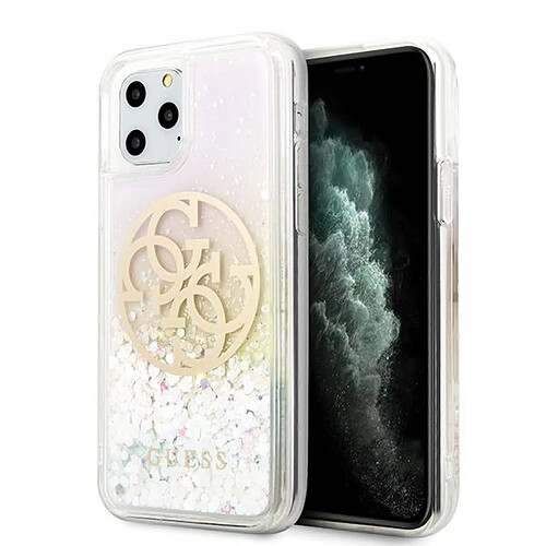 Guess Maroquinerie guess guhcn58lgirgp iphone 11 pro hard coque gradient liquid glitter circle logo