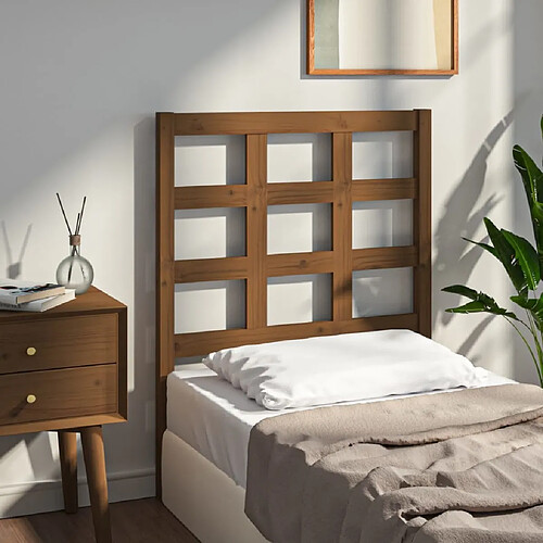 Maison Chic Tête de lit scandinave pour lit adulte,Meuble de chambre Marron miel 80,5x4x100 cm Bois massif de pin -MN32649