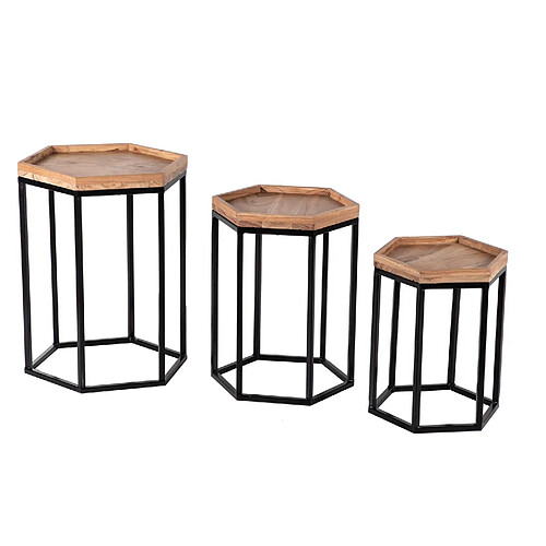 BOIS & CHIFFONS Set de 3 tables basses gigognes | Acacia Tyla