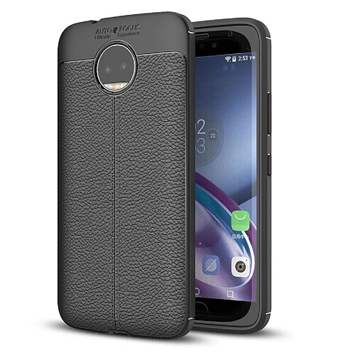 Wewoo Coque noir pour Motorola Moto G5S Plus Litchi Texture couverture complète TPU Housse de protection arrière