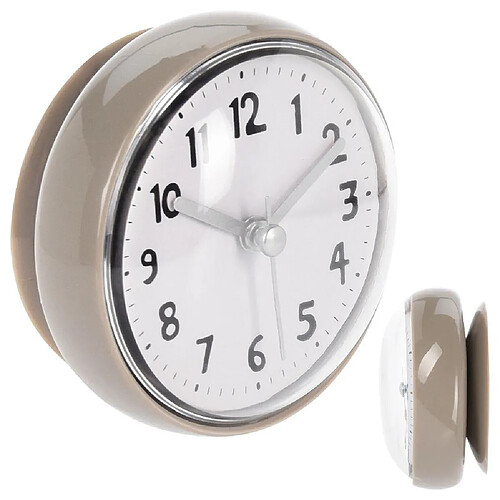 Horloge murale salle de bain avec ventouse étanche sur ventouses petit crème 7,5 cm