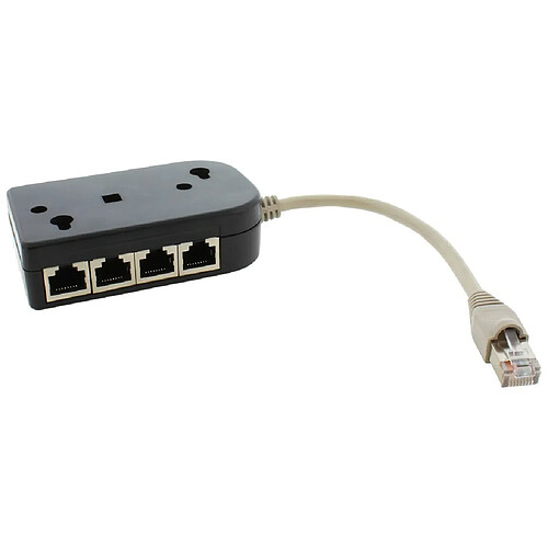 Distributeur ISDN InLine®, 8x RJ45 Bu, 15cm, avec résistances de pull-up