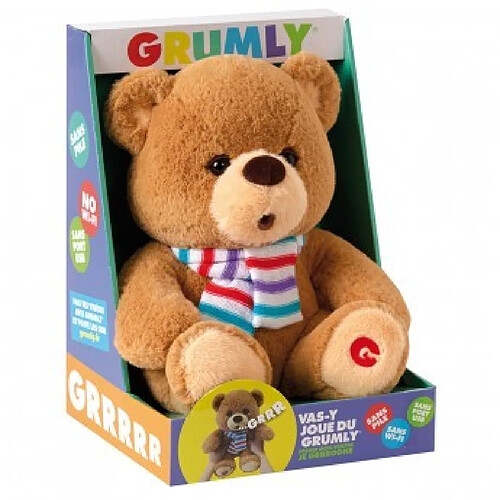 Hellocadeau Peluche Ours Grumly Sonore 30 cm