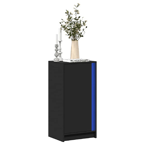 vidaXL Buffet avec LED noir 42,5x34x85 cm bois d'ingénierie