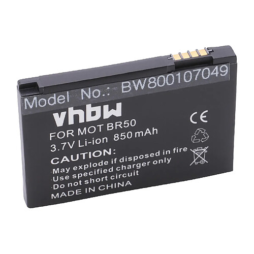 Batterie vhbw 850mAh (3.7V) pour téléphone portable, Smartphone Motorola 22320, 77732, BA700, BR50, SNN5696, SNN5696A. Remplace: 22320, BA700, SNN5696