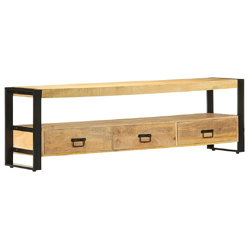 vidaXL Meuble TV 150x30x45 cm Bois solide de manguier