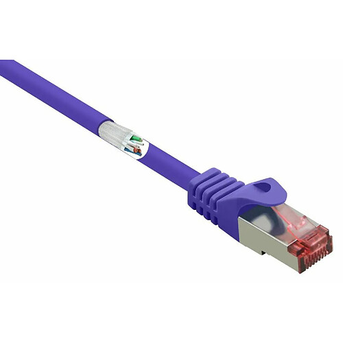 Renkforce RF-4724920 RJ45 Câble réseau, câble patch CAT 6 S/FTP 2.00 m violet avec cliquet dencastrement, contacts dorés, ignifuge 1 pc(s)