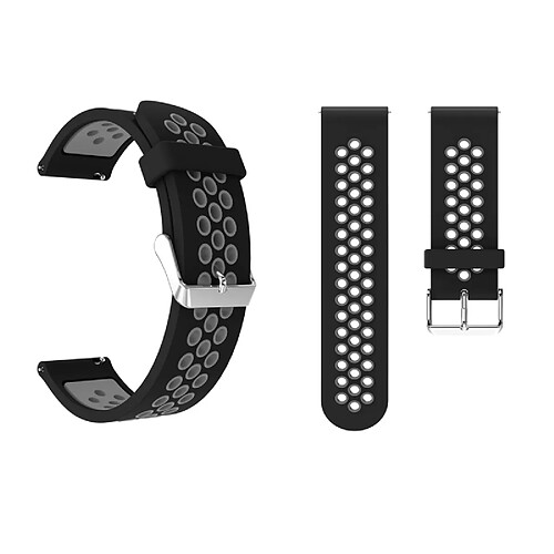 Wewoo Boucle métallique bande de montre bracelet en silicone trou rond bicolore pour Galaxy Watch Active 20mm