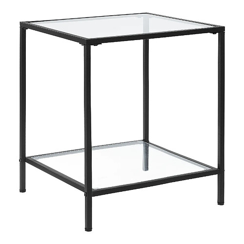 Table d'Appoint Norrtälje 55 x 45 x 45 cm Noir Transparent [en.casa]