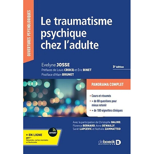 Le traumatisme psychique chez l'adulte