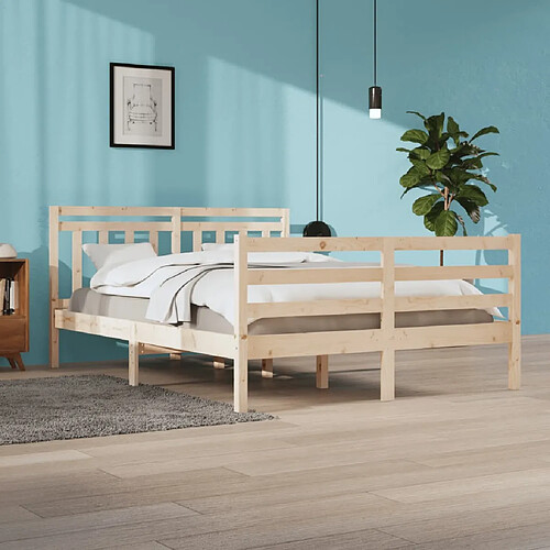 vidaXL Cadre de lit sans matelas 160x200 cm bois massif