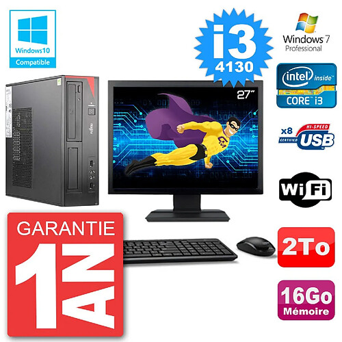 PC Fujitsu Esprimo E520 Ecran 27" i3-4130 RAM 16Go 2To Graveur DVD Wifi W7 · Occasion