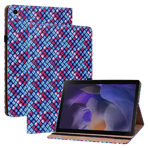 Etui en PU texture tissée multicolore antichoc avec support et porte-cartes bleu pour votre Samsung Galaxy Tab A8 10.5 (2021)